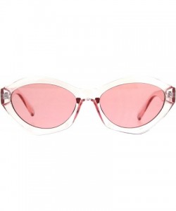 Oval Womens Mod Oval Narrow Plastic Pop Color Sunglasses - Pink - C4180ZZ6HA2 $19.14