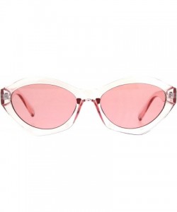 Oval Womens Mod Oval Narrow Plastic Pop Color Sunglasses - Pink - C4180ZZ6HA2 $11.64