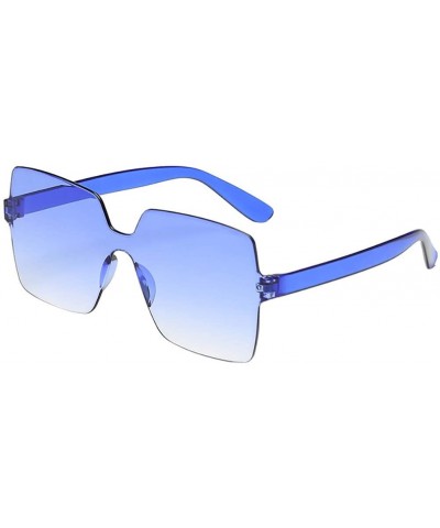 Rimless Sunglasses Oversized Rimless Transparent - H - C0194YMHWGY $9.95