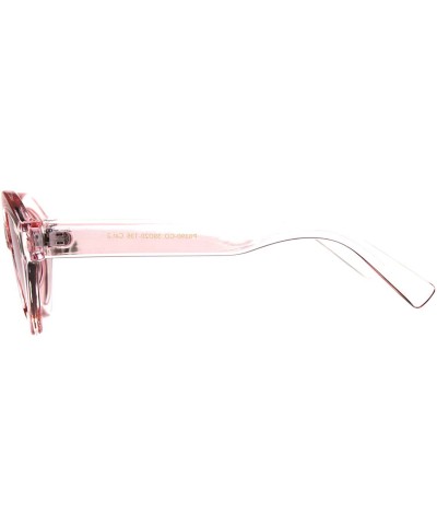 Oval Womens Mod Oval Narrow Plastic Pop Color Sunglasses - Pink - C4180ZZ6HA2 $19.14