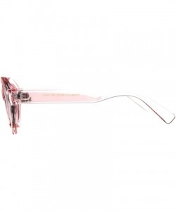 Oval Womens Mod Oval Narrow Plastic Pop Color Sunglasses - Pink - C4180ZZ6HA2 $19.14