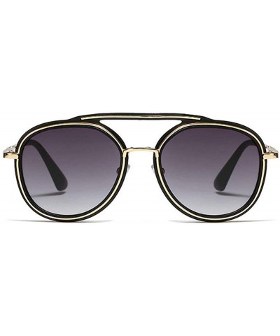 Round Vintage round frame metal punk unisex adjustable nose pad fashion brand designer sunglasses - Sand Black - C918TL7STZ7 ...