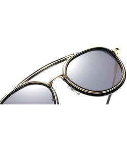 Round Vintage round frame metal punk unisex adjustable nose pad fashion brand designer sunglasses - Sand Black - C918TL7STZ7 ...