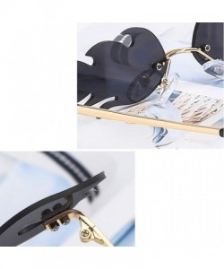 Rimless Women Vintage Sunglasses Fire Mirror Metal Rimless Sun Glasses for Men Narrow Eyewear - Pink Mirror - CY18WY7UL8N $8.20