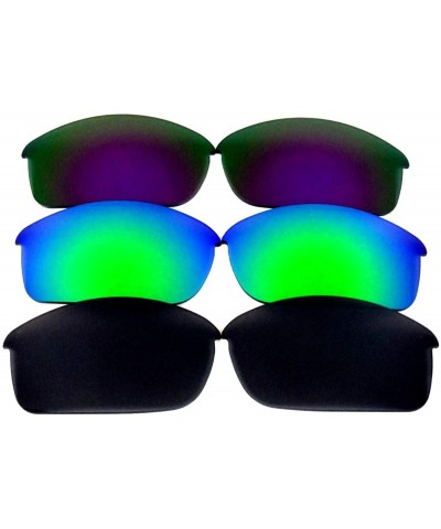 Oversized Replacement Lenses Flak Jacket Black&Blue&Green Color 3 Pairs-FREE S&H. - Black&green&purple - CX129XAT4R3 $38.92