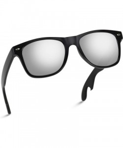 Wayfarer New Horn Rimmed Style Bottle Opener Sunglasses - Black Frame / Mirror Silver Lens - CT1855SSHDH $15.32