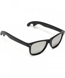 Wayfarer New Horn Rimmed Style Bottle Opener Sunglasses - Black Frame / Mirror Silver Lens - CT1855SSHDH $15.32