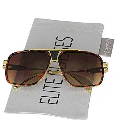 Oversized Designer Metal Frame Classic Retro Square Aviator Fashion Sunglasses For Men - CU18IN6X2TM $16.59
