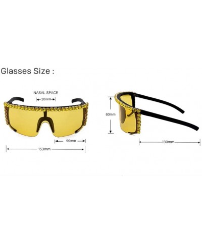 Sport Big Frame Colorful Rhinestone Sunglasses Goggles Sunglasses - 4 - CO190DXQROU $35.36