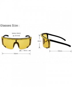 Sport Big Frame Colorful Rhinestone Sunglasses Goggles Sunglasses - 4 - CO190DXQROU $35.36