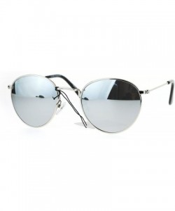 Oval Round Oval Metal Frame Vintage Fashion Sunglasses Mirror Lens UV 400 - Silver (Silver Mirror) - CY186S4OQQQ $13.05