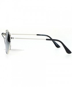 Oval Round Oval Metal Frame Vintage Fashion Sunglasses Mirror Lens UV 400 - Silver (Silver Mirror) - CY186S4OQQQ $13.05