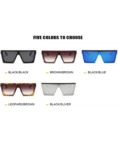 Oversized Oversized Sunglasses Women Big Frame Square Flat Top Rivet Gradient Lens Glasses FeMen Vintage Mirror UV400 - CA199...