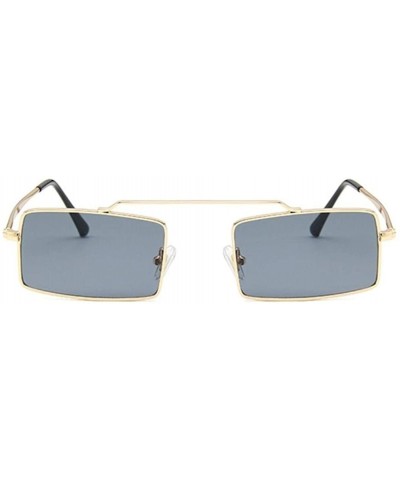 Square Vintage Sun Glasses Women Men Square Shades Rectangular Frame Sunglasses For Female - Goldred - CM199QCMI9U $10.23