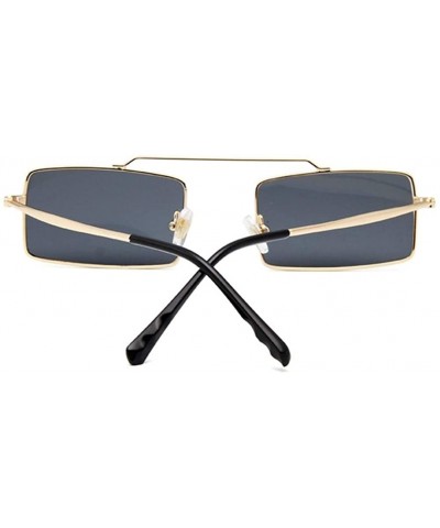 Square Vintage Sun Glasses Women Men Square Shades Rectangular Frame Sunglasses For Female - Goldred - CM199QCMI9U $10.23