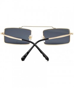 Square Vintage Sun Glasses Women Men Square Shades Rectangular Frame Sunglasses For Female - Goldred - CM199QCMI9U $10.23