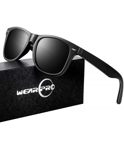 Wayfarer Sunglasses for Men Vintage Polarized Sun Glasses Fashion Shades WP1001 - Matt Black - CW18OLZYQE8 $10.29