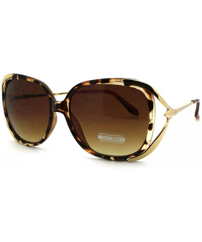 Butterfly Womens Luxury Metal Ribbon Arm Ovesized Butterfly Diva Sunglasses - Tortoise - CK11YW4A8V7 $12.36