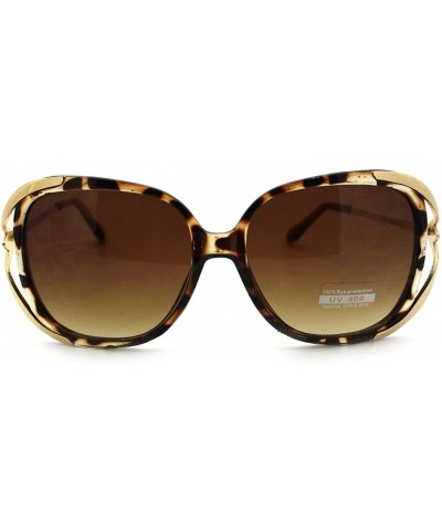 Butterfly Womens Luxury Metal Ribbon Arm Ovesized Butterfly Diva Sunglasses - Tortoise - CK11YW4A8V7 $12.36