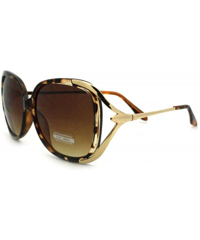 Butterfly Womens Luxury Metal Ribbon Arm Ovesized Butterfly Diva Sunglasses - Tortoise - CK11YW4A8V7 $12.36