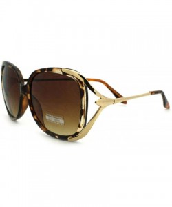 Butterfly Womens Luxury Metal Ribbon Arm Ovesized Butterfly Diva Sunglasses - Tortoise - CK11YW4A8V7 $12.36