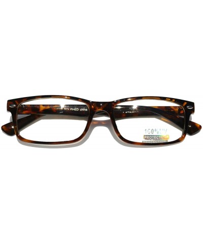 Rimless Casual Fashion Horned Rim Rectangular Frame Clear Lens Eye Glasses - Tortoise - C411QCHKMY1 $12.64