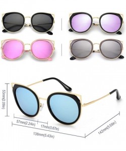 Oversized Oversized Cat Eyes Round Sunglasses for Women - Mirror Polarized Women Sunglasses 100% UV Protection - CH18R9L7QEG ...