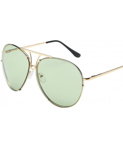 Aviator Aviator Sunglasses - Women Man Military Style Sunglasses Oversized Mirrored Flat Classic Sunglasses (E) - E - C218DSY...