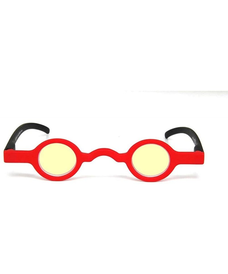 Goggle Small Round Sunglasses Women Retro Brand Designer Punk Sun Glasses Vintage Goggles Red Shades - Red&yellow - CS192SO0R...