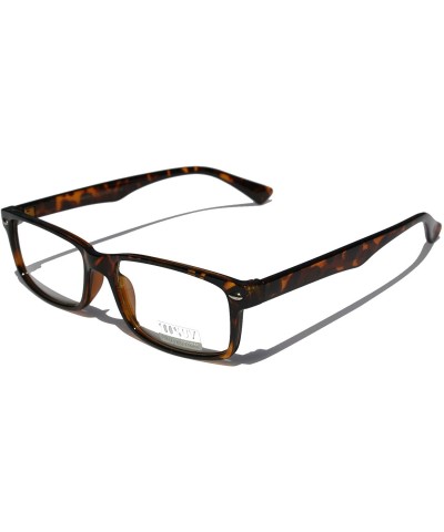 Rimless Casual Fashion Horned Rim Rectangular Frame Clear Lens Eye Glasses - Tortoise - C411QCHKMY1 $12.64