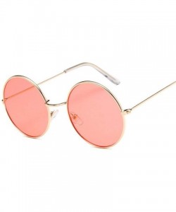 Shield Retro Round Sunglasses Women Brand Designer Sun Glasses Alloy Mirror Female - Gold - CP198A4LH03 $25.76