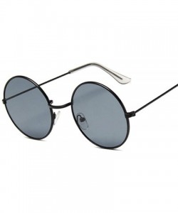 Shield Retro Round Sunglasses Women Brand Designer Sun Glasses Alloy Mirror Female - Gold - CP198A4LH03 $25.76