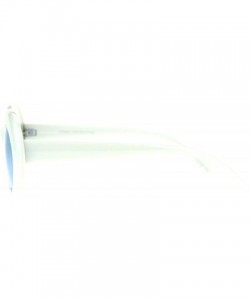 Cat Eye Womens White Plastic Gothic Vintage Cat Eye Mod Color Lens Sunglasses - Blue - CM17AAUOXC0 $7.21