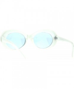 Cat Eye Womens White Plastic Gothic Vintage Cat Eye Mod Color Lens Sunglasses - Blue - CM17AAUOXC0 $7.21