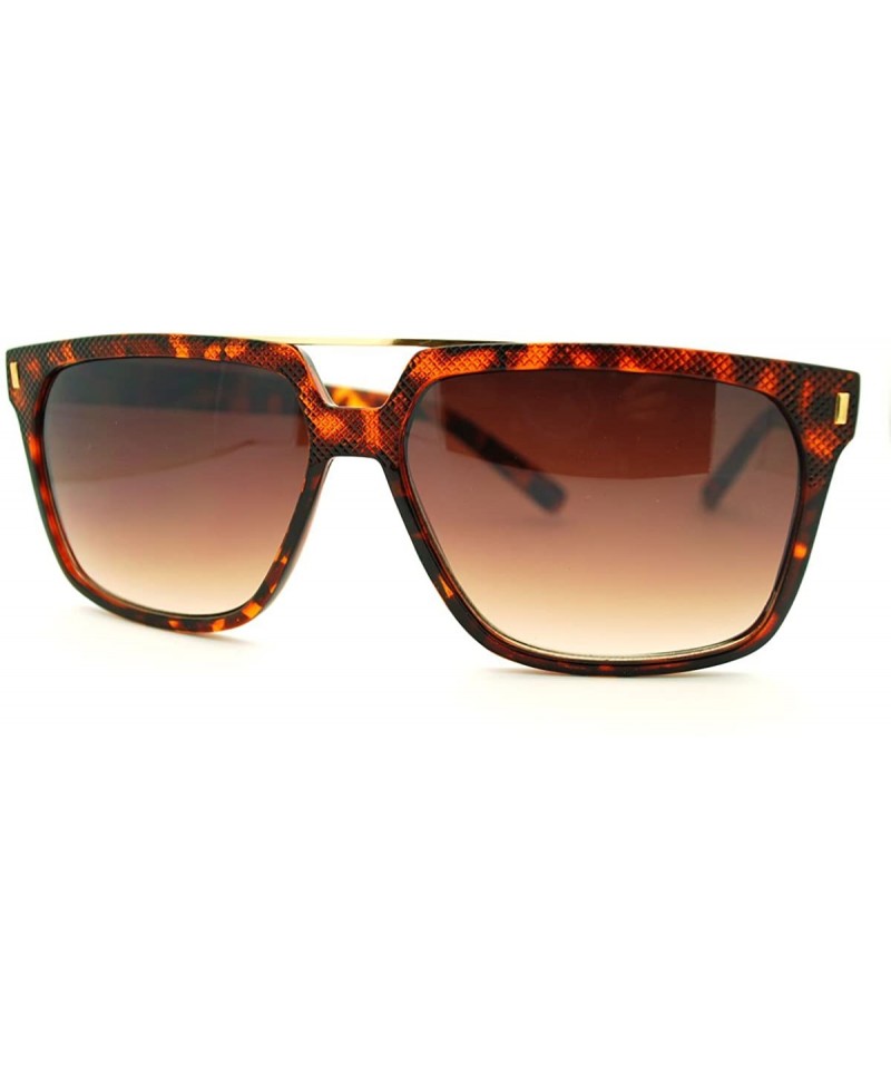 Square Flat Top Square Sunglasses Unisex Truly Retro Stylish Fashion Shades - Tortoise - CH11DH7SHM3 $9.11