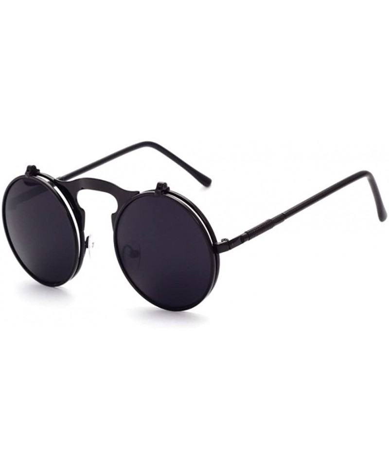 Round Vintage punk Round Metal Sunglass Mens Womens - C2 - CP18DK903ZY $11.43