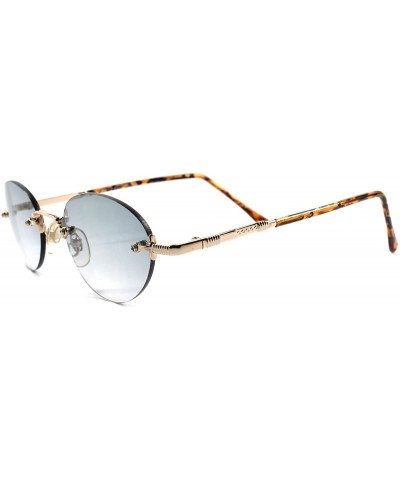 Oval Classic Vintage 60s 70s Mens Womens Rimless Oval Sunglasses - Gold - CA189774YYD $14.04
