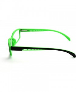 Rectangular Soft Matte Black w/ 2 Tone Reading Glasses Spring Hinge 0.74 Oz - Matte Black Green - CA12C1Y0E19 $19.89