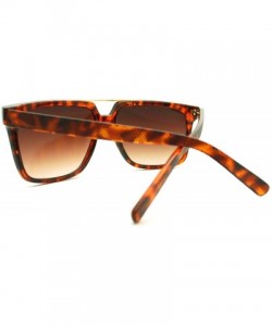 Square Flat Top Square Sunglasses Unisex Truly Retro Stylish Fashion Shades - Tortoise - CH11DH7SHM3 $9.11