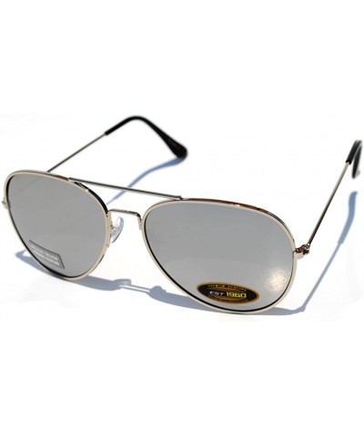 Aviator Aviator Style Sunglasses Colored Lens Metal Frame UV 400 Men Women - Silver Frame Silver Mirrored Lens - CK11T6BPNSF ...