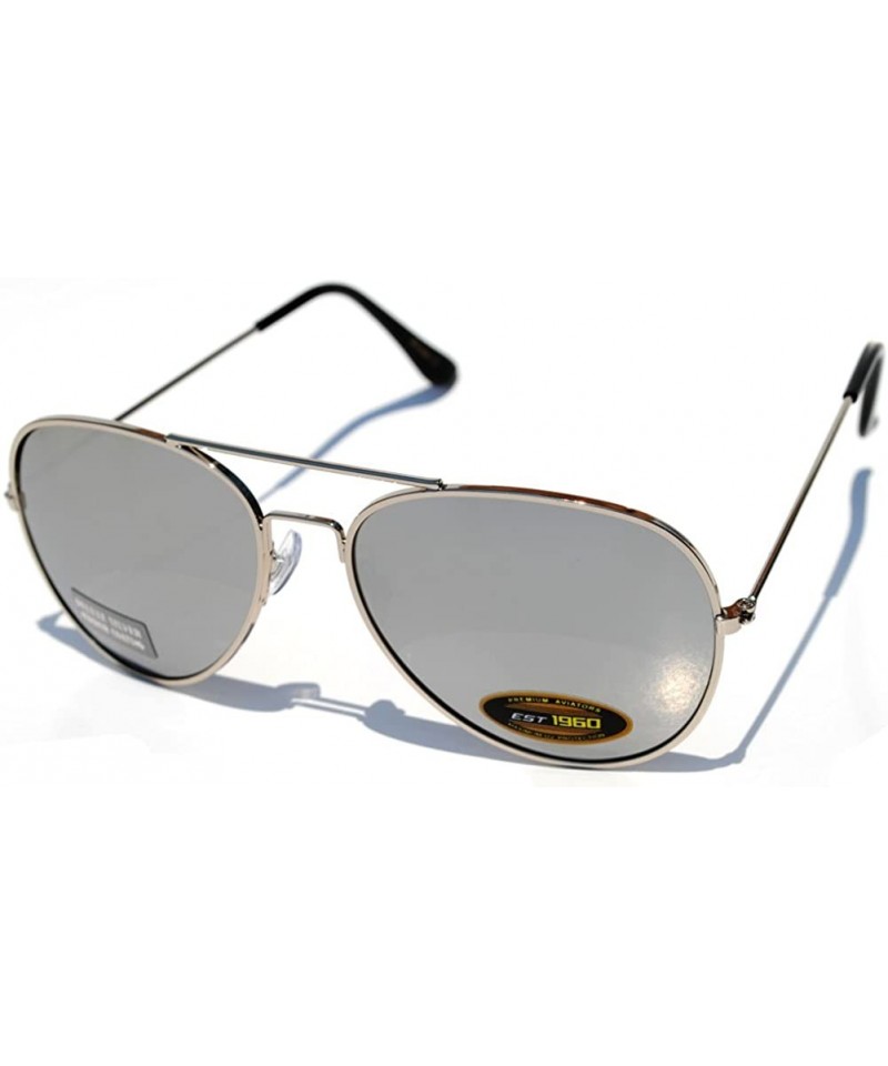 Aviator Aviator Style Sunglasses Colored Lens Metal Frame UV 400 Men Women - Silver Frame Silver Mirrored Lens - CK11T6BPNSF ...