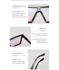 Oversized Women and Men Trendy Big Frame Meter Nail Sunglasses Fashion Siamese Square Sunglasses - Pink - CF198DRA76C $22.82