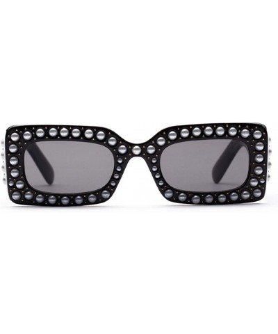 Rimless Womens Sunglasses - Fashion Womens Pearl Square Frame Shades Sun Glasses UV400 Protection - A - C718DTTIEAK $18.48