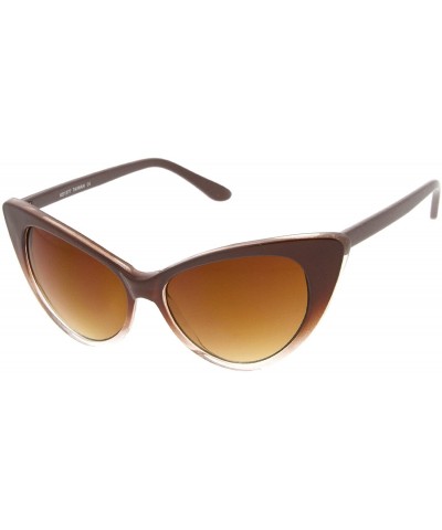 Cat Eye Women's Retro Oversized High Point Cat Eye Sunglasses 54mm - Brown-fade / Amber - CD12NDAOK1X $13.27