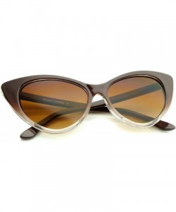Cat Eye Women's Retro Oversized High Point Cat Eye Sunglasses 54mm - Brown-fade / Amber - CD12NDAOK1X $13.27