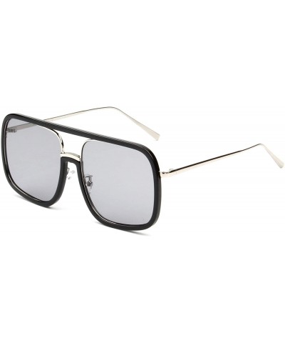 Square Oversize Square Fashion Sunglasses - Grey - CF18WTI882A $15.07