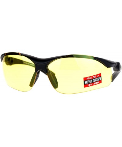 Wrap Flip Up ANSI Z87.1+ Protection Half Rim Shatterproof Safety Glasses - Black W/ Yellow Lens - C4128UNMI23 $9.62