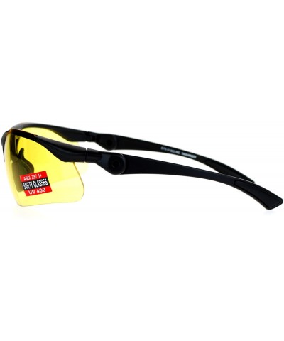 Wrap Flip Up ANSI Z87.1+ Protection Half Rim Shatterproof Safety Glasses - Black W/ Yellow Lens - C4128UNMI23 $9.62