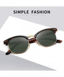 Round Polarized Sunglasses For Women And Men Semi Rimless Frame Retro Brand Sun Glasses AE0369 - CG18A59YZ6X $17.79