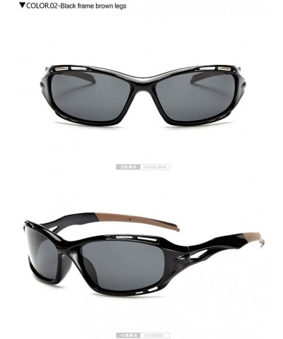 Sport Men Polarized Sunglasses Sports Sun Glasses Driving Mirror Eyewear Male Accessories - Black Brown - C3199L2TNQ5 $13.35